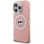 Husa Karl Lagerfeld IML Choupette Sketch Head cu MagSafe compatibila cu iPhone 16 Pro, Roz 3 - lerato.ro