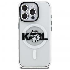 Husa Karl Lagerfeld IML Choupette Sketch Logo cu MagSafe compatibila cu iPhone 16 Pro Max, Transparent