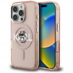Husa Karl Lagerfeld IML Choupette Sketch Logo cu MagSafe compatibila cu iPhone 16 Pro Max, Roz 4 - lerato.ro