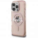 Husa Karl Lagerfeld IML Choupette Sketch Logo cu MagSafe compatibila cu iPhone 16 Pro Max, Roz 3 - lerato.ro