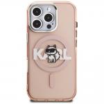 Husa Karl Lagerfeld IML Choupette Sketch Logo cu MagSafe compatibila cu iPhone 16 Pro Max, Roz 2 - lerato.ro