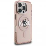 Husa Karl Lagerfeld IML Choupette Sketch Logo cu MagSafe compatibila cu iPhone 16 Pro, Roz 5 - lerato.ro