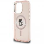 Husa Karl Lagerfeld IML Choupette Sketch Logo cu MagSafe compatibila cu iPhone 16 Pro, Roz 7 - lerato.ro