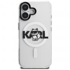 Husa Karl Lagerfeld IML Choupette Head Sketch Logo cu MagSafe compatibila cu iPhone 16, Transparent
