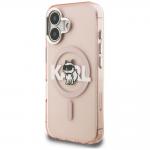 Husa Karl Lagerfeld IML Choupette Head Sketch Logo cu MagSafe compatibila cu iPhone 16, Roz 3 - lerato.ro