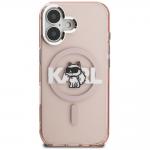 Husa Karl Lagerfeld IML Choupette Head Sketch Logo cu MagSafe compatibila cu iPhone 16, Roz 2 - lerato.ro