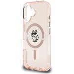 Husa Karl Lagerfeld IML Choupette Head Sketch Logo cu MagSafe compatibila cu iPhone 16, Roz 7 - lerato.ro