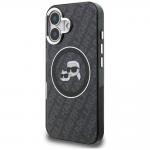 Husa Karl Lagerfeld IML Glitter Karl and Choupette Heads Logo cu MagSafe compatibila cu iPhone 16, Negru 3 - lerato.ro