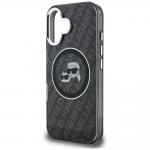 Husa Karl Lagerfeld IML Glitter Karl and Choupette Heads Logo cu MagSafe compatibila cu iPhone 16, Negru 7 - lerato.ro