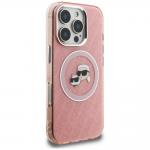 Husa Karl Lagerfeld IML Glitter Karl & Choupette Heads Logo cu MagSafe compatibila cu iPhone 16 Pro Max, Roz 5 - lerato.ro