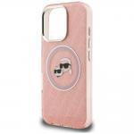 Husa Karl Lagerfeld IML Glitter Karl & Choupette Heads Logo cu MagSafe compatibila cu iPhone 16 Pro Max, Roz 7 - lerato.ro