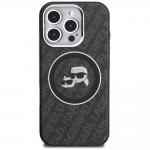 Husa Karl Lagerfeld IML Glitter Karl & Choupette Heads Logo cu MagSafe compatibila cu iPhone 16 Pro Max, Negru 2 - lerato.ro