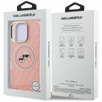 Husa Karl Lagerfeld IML Glitter Karl and Choupette Heads Logo cu MagSafe compatibila cu iPhone 16 Pro, Roz 9 - lerato.ro