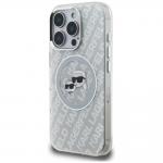 Husa Karl Lagerfeld IML Glitter Karl and Choupette Heads Logo cu MagSafe compatibila cu iPhone 16 Pro, Gri 3 - lerato.ro