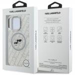 Husa Karl Lagerfeld IML Glitter Karl and Choupette Heads Logo cu MagSafe compatibila cu iPhone 16 Pro, Gri 9 - lerato.ro