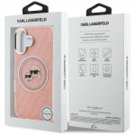 Husa Karl Lagerfeld IML Glitter Karl and Choupette Heads Logo cu MagSafe compatibila cu iPhone 16, Roz 9 - lerato.ro