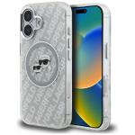 Husa Karl Lagerfeld IML Glitter Karl and Choupette Heads Logo cu MagSafe compatibila cu iPhone 16, Gri 4 - lerato.ro