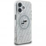 Husa Karl Lagerfeld IML Glitter Karl and Choupette Heads Logo cu MagSafe compatibila cu iPhone 16, Gri 5 - lerato.ro