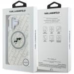 Husa Karl Lagerfeld IML Glitter Karl and Choupette Heads Logo cu MagSafe compatibila cu iPhone 16, Gri 9 - lerato.ro
