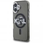 Husa Karl Lagerfeld IML Glitter Karl and Choupette Sketch Logo cu MagSafe compatibila cu iPhone 16, Negru 3 - lerato.ro