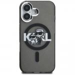 Husa Karl Lagerfeld IML Glitter Karl and Choupette Sketch Logo cu MagSafe compatibila cu iPhone 16, Negru 2 - lerato.ro