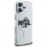 Husa Karl Lagerfeld IML Glitter Karl and Choupette Sketch Logo cu MagSafe compatibila cu iPhone 16, Transparent 5 - lerato.ro