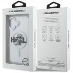 Husa Karl Lagerfeld IML Glitter Karl and Choupette Sketch Logo cu MagSafe compatibila cu iPhone 16, Transparent 9 - lerato.ro