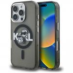 Husa Karl Lagerfeld IML Glitter Karl and Choupette Sketch Logo cu MagSafe compatibila cu iPhone 16 Pro, Negru 4 - lerato.ro