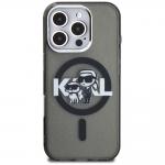 Husa Karl Lagerfeld IML Glitter Karl and Choupette Sketch Logo cu MagSafe compatibila cu iPhone 16 Pro, Negru 2 - lerato.ro