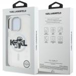 Husa Karl Lagerfeld IML Glitter Karl and Choupette Sketch Logo cu MagSafe compatibila cu iPhone 16 Pro, Transparent 9 - lerato.ro