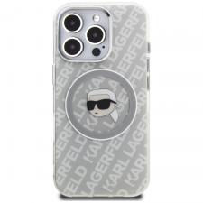 Husa Karl Lagerfeld IML Karl Head Logo cu MagSafe compatibila cu iPhone 16 Pro Max, Gri