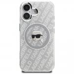 Husa Karl Lagerfeld IML Karl Head Logo cu MagSafe compatibila cu iPhone 16, Gri 2 - lerato.ro