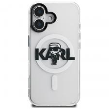 Husa Karl Lagerfeld IML Karl Sketch Logo cu MagSafe compatibila cu iPhone 16, Transparent