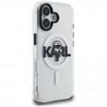 Husa Karl Lagerfeld IML Karl Sketch Logo cu MagSafe compatibila cu iPhone 16, Transparent 5 - lerato.ro