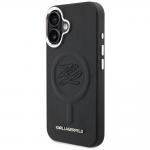 Husa Karl Lagerfeld Initial and Metal Logo cu MagSafe compatibila cu iPhone 16, Negru 3 - lerato.ro
