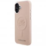 Husa Karl Lagerfeld Initial and Metal Logo cu MagSafe compatibila cu iPhone 16 Plus, Roz 3 - lerato.ro