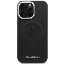Husa Karl Lagerfeld Embossed Ring Initials cu MagSafe compatibila cu iPhone 16 Pro Max, Negru