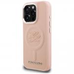 Husa Karl Lagerfeld Initial & Metal Logo cu MagSafe compatibila cu iPhone 16 Pro Max, Roz 3 - lerato.ro