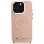 Husa Karl Lagerfeld Initial & Metal Logo cu MagSafe compatibila cu iPhone 16 Pro Max, Roz 2 - lerato.ro