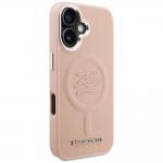 Husa Karl Lagerfeld Initial and Metal Logo cu MagSafe compatibila cu iPhone 16, Roz 5 - lerato.ro