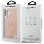 Husa Karl Lagerfeld Initial and Metal Logo cu MagSafe compatibila cu iPhone 16, Roz 9 - lerato.ro