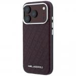 Carcasa Karl Lagerfeld Grained Allover Logo cu MagSafe compatibila cu iPhone 17 Pro, Burgundy 3 - lerato.ro