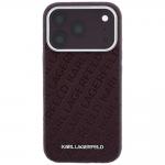 Carcasa Karl Lagerfeld Grained Allover Logo cu MagSafe compatibila cu iPhone 17 Pro, Burgundy 2 - lerato.ro