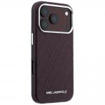 Carcasa Karl Lagerfeld Grained Allover Logo cu MagSafe compatibila cu iPhone 17 Pro, Burgundy 5 - lerato.ro