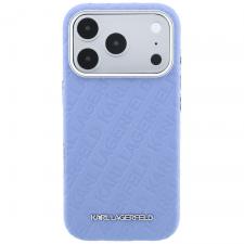 Husa Karl Lagerfeld Grained Allover Logo cu MagSafe compatibila cu iPhone 18 Pro Max / 17 Pro Max, Albastru