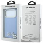 Husa Karl Lagerfeld Saffiano Small Script Metal Logo cu MagSafe compatibila cu iPhone 18 Pro Max / 17 Pro Max, Albastru 9 - lerato.ro