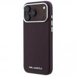Husa Karl Lagerfeld Grained Elongated Logo cu MagSafe compatibila cu iPhone 18 Pro Max / 17 Pro Max, Burgundy 3 - lerato.ro