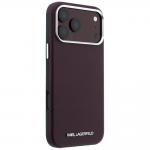 Husa Karl Lagerfeld Grained Elongated Logo cu MagSafe compatibila cu iPhone 18 Pro Max / 17 Pro Max, Burgundy 5 - lerato.ro