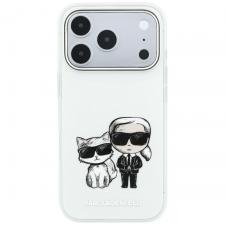 Husa Karl Lagerfeld Smooth Karl and Choupette Bodies Sketch cu MagSafe compatibila cu iPhone 18 Pro Max / 17 Pro Max, Bej