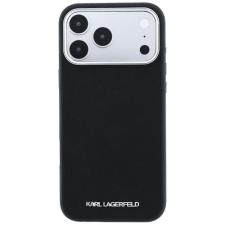 Husa Karl Lagerfeld Grained Elongated Logo cu MagSafe compatibila cu iPhone 18 Pro Max / 17 Pro Max, Negru